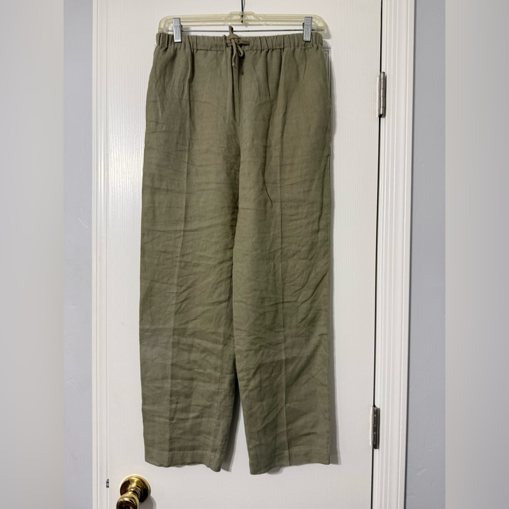 Quince 100% European Linen Pajama Set Women Size XS Olive Green - Picture 3 of 9